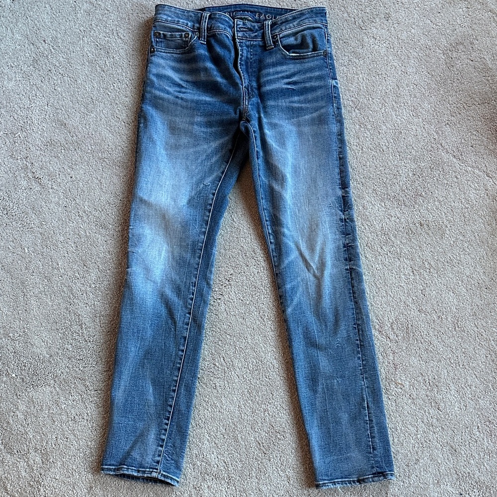 American Eagle Outfitters Men's Light Blue Skinny Jeans